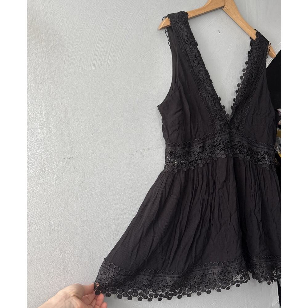 Venus Babydoll Top Sz 14 Black Sleeveless Lace Dark Romantic Whimsigoth Coquette - Picture 2 of 11